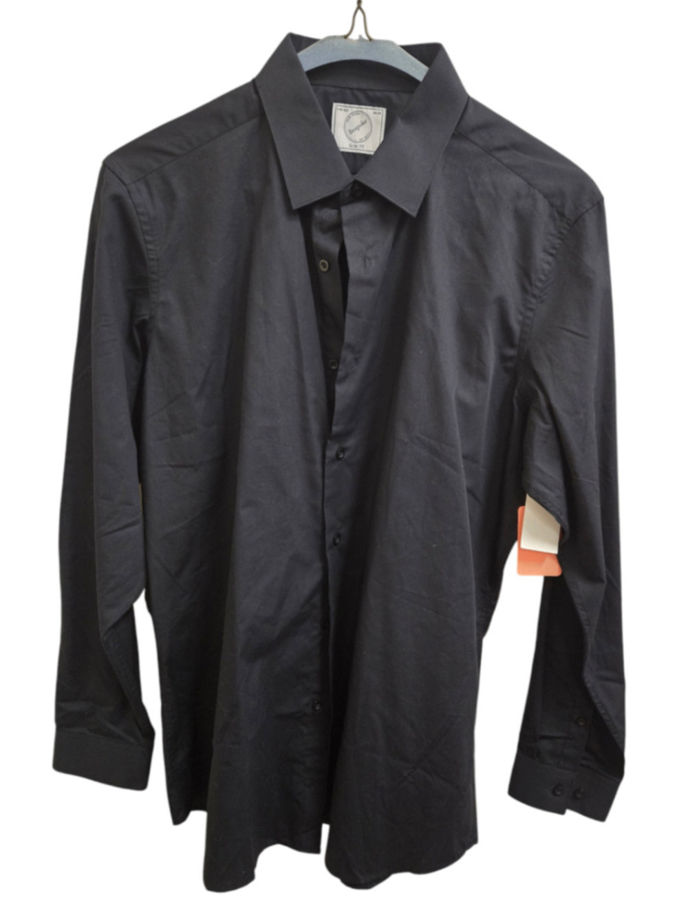 NWT L Black Bespoke Button-Up Shirt